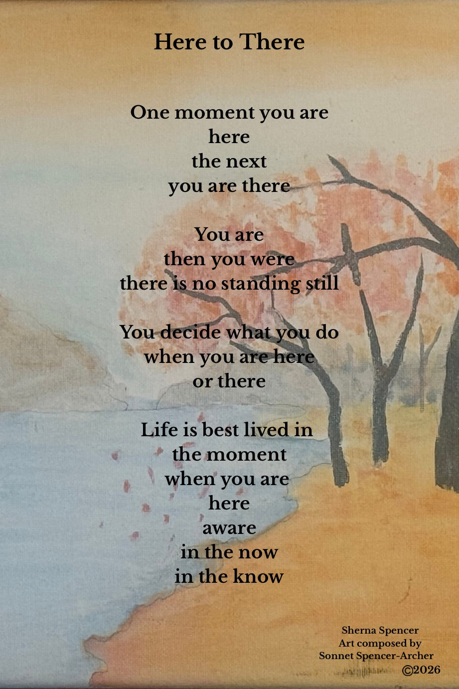 Here to There — Original Art & Poetry Print (Winter)