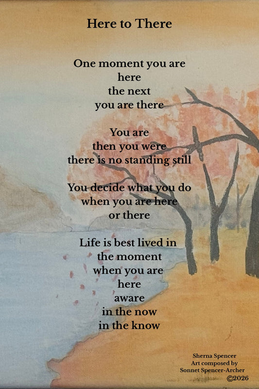 Here to There — Original Art & Poetry Print (Winter)